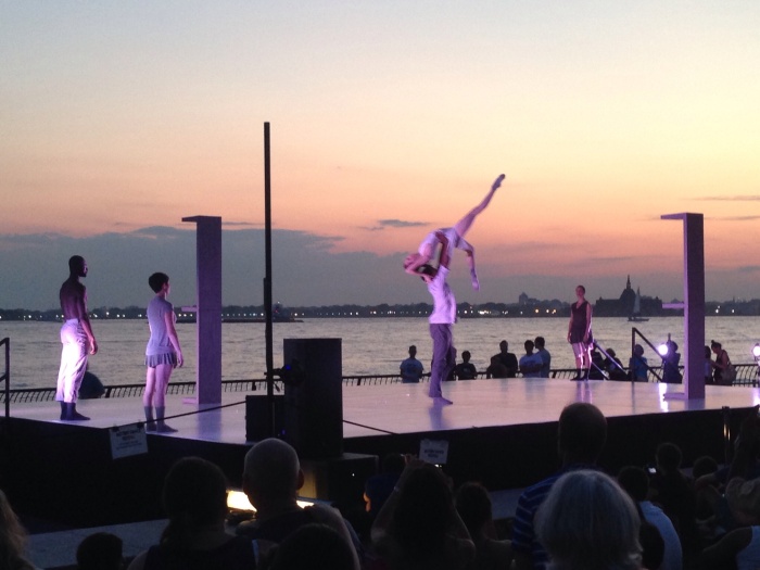 Battery Dance performs the world premiere of Tadej Brdnik's "Inter/Ago" at Robert F. Wagner, Jr. Park in Battery City